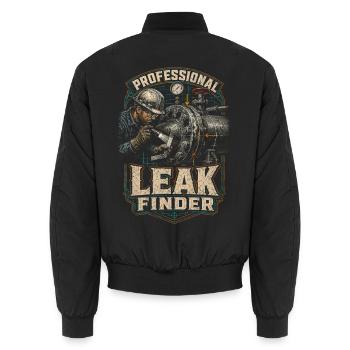 Pipelayer Professional Leak Finder - Unisex Bomber Jacket - black - Back - AI Model Male 185 light (185cm)