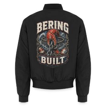 Alaska King Crab Bering Built - Unisex Bomber Jacket - black - Back - AI Model Male 185 light (185cm)