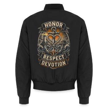 Sauveteur de la Garde côtière - Bomber unisexe - noir - Dos - AI Model Male 185 light (185cm)