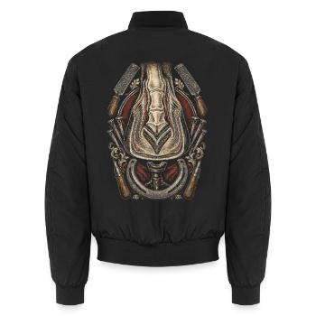 Farrier Farrier - Unisex Bomber Jacket - black - Back - AI Model Male 185 light (185cm)