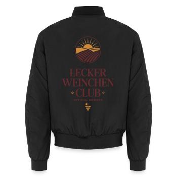 Wine Delicious Wine Club Wine Lovers Red Wine - Unisex Bomber Jacket - black - Back - AI Model Male 185 light (185cm)