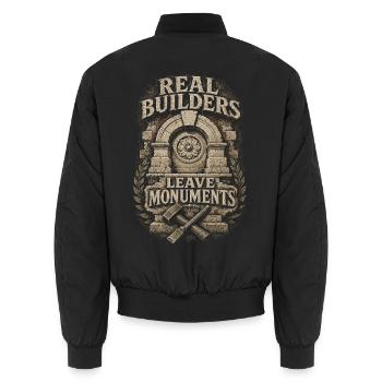 Stonemasonry Stonemasonry - Unisex Bomber Jacket - black - Back - AI Model Male 185 light (185cm)