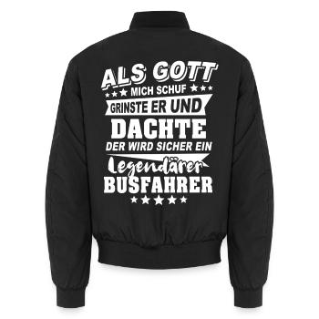 Busfahrer - Unisex Bomberjacke - Schwarz - Hinten - AI Model Male 185 light (185cm)