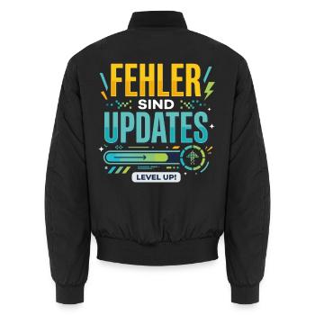 Fehler Werden Updates Level Up - Unisex Bomberjacke - Schwarz - Hinten - AI Model Male 185 light (185cm)