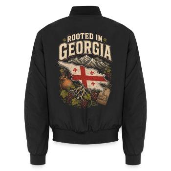 Georgia Georgian Tbilisi Sakartvelo - Unisex Bomber Jacket - black - Back - AI Model Male 185 light (185cm)