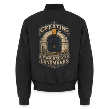 Stonemasonry Stonemasonry - Unisex Bomber Jacket - black - Back - AI Model Male 185 light (185cm)