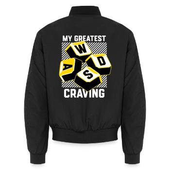 PC gaming Tastatur WASD - Unisex Bomberjacke - Schwarz - Hinten - AI Model Male 185 light (185cm)