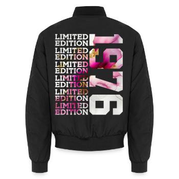 ÉDITION LIMITÉE 1976 - 50 ANS - 50E ANNIVERSAIRE - Bomber unisexe - noir - Dos - AI Model Male 185 light (185cm)