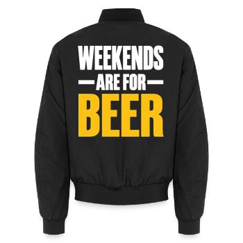 Beer Lover Beer Hops Beer Culture Gift - Unisex Bomber Jacket - black - Back - AI Model Male 185 light (185cm)