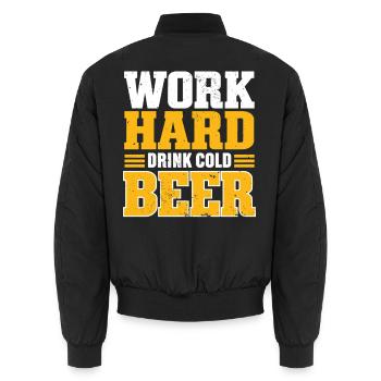 Beer Beer Lover Bavaria Beer Garden Gift - Unisex Bomber Jacket - black - Back - AI Model Male 185 light (185cm)