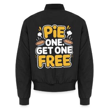 Pastry Chef Pie One Get One Free Dessert Chef - Unisex Bomber Jacket - black - Back - AI Model Male 185 light (185cm)