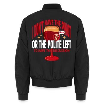 Pinot Jeu de mots : Silence dans le style - Bomber unisexe - noir - Dos - AI Model Male 185 light (185cm)