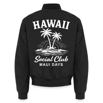 Journées du Club Social d’Hawaï à Maui - Bomber unisexe - noir - Dos - AI Model Male 185 light (185cm)