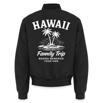 Voyage en famille à Hawaï Créer des souvenirs - Bomber unisexe - noir - Dos - AI Model Male 185 light (185cm)