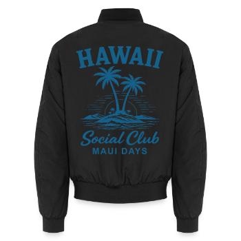 Hawaii Social Club Maui Days - Unisex Bomber Jacket - black - Back - AI Model Male 185 light (185cm)