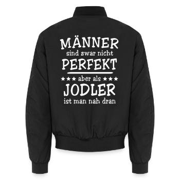 Jodler Männer - Unisex Bomberjacke - Schwarz - Hinten - AI Model Male 185 light (185cm)
