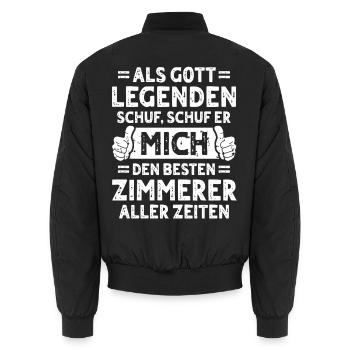Zimmerer - Unisex Bomberjacke - Schwarz - Hinten - AI Model Male 185 light (185cm)