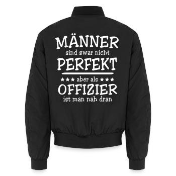 Offizier Männer - Unisex Bomberjacke - Schwarz - Hinten - AI Model Male 185 light (185cm)