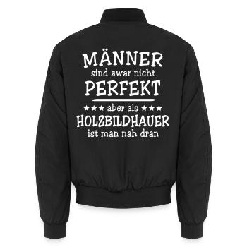 Holzbildhauer Männer - Unisex Bomberjacke - Schwarz - Hinten - AI Model Male 185 light (185cm)