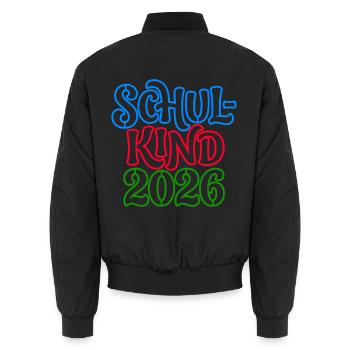 Écolier 2026 | Optique néon | Inscription scolaire - Bomber unisexe - noir - Dos - AI Model Male 185 light (185cm)
