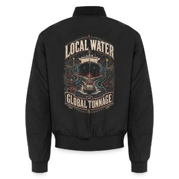 Hafenlotse Hafenlotsen Tonnage mondial local d’eau - Bomber unisexe - noir - Dos - AI Model Male 185 light (185cm)