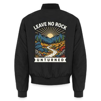 Stein Sammler Fossilienjagd Design Geologe Natur - Unisex Bomberjacke - Schwarz - Hinten - AI Model Male 185 light (185cm)