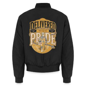 Postbote Postman Mail Carrier Route Hero USA - Unisex Bomberjacke - Schwarz - Hinten - AI Model Male 185 light (185cm)