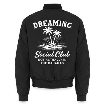 Dreaming Social Club Not Actually In The Bahamas - Unisex Bomberjacke - Schwarz - Hinten - AI Model Male 185 light (185cm)