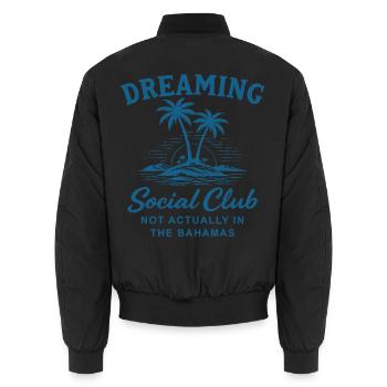 Dreaming Social Club Not Actually In The Bahamas - Unisex Bomberjacke - Schwarz - Hinten - AI Model Male 185 light (185cm)