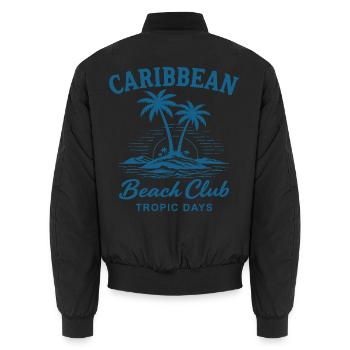 Caribbean Beach Club Tropic Days Island - Unisex Bomberjacke - Schwarz - Hinten - AI Model Male 185 light (185cm)