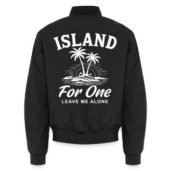 Island For One Leave Me Alone - Unisex Bomberjacke - Schwarz - Hinten - AI Model Male 185 light (185cm)