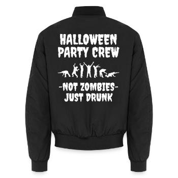 Halloween Party Crew Not Zombies Just Drunk - Unisex Bomberjacke - Schwarz - Hinten - AI Model Male 185 light (185cm)
