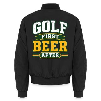 Bierliebhaber Bierkultur Bier Fan Geschenk - Unisex Bomberjacke - Schwarz - Hinten - AI Model Male 185 light (185cm)