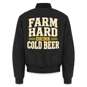 Bierliebhaber Bierfreunde Bier Fan Geschenk - Unisex Bomberjacke - Schwarz - Hinten - AI Model Male 185 light (185cm)