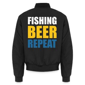 Bierliebhaber Biergarten Bier Fan Geschenk - Unisex Bomberjacke - Schwarz - Hinten - AI Model Male 185 light (185cm)