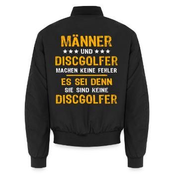 Discgolfer Discgolf - Unisex Bomberjacke - Schwarz - Hinten - AI Model Male 185 light (185cm)