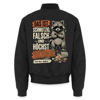 das ist schmutzig falsch und höchst verwerflich - Unisex Bomberjacke - Schwarz - Hinten - AI Model Male 185 light (185cm)
