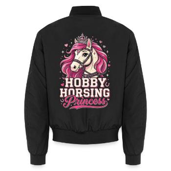 Hobby Horsing Prinzessin - Unisex Bomberjacke - Schwarz - Hinten - AI Model Male 185 light (185cm)