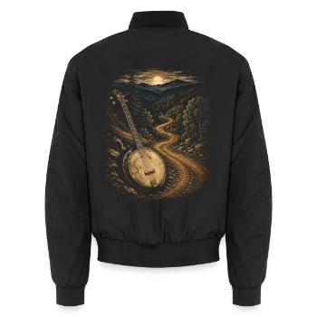 Bluegrass Musik - Unisex Bomberjacke - Schwarz - Hinten - AI Model Male 185 light (185cm)