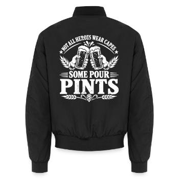 Bierfan Brauerei Bierliebhaber Geschenk - Unisex Bomberjacke - Schwarz - Hinten - AI Model Male 185 light (185cm)