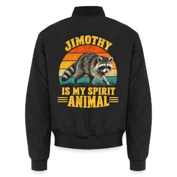 Jimothy Raccoon is My Spirit Animal - Unisex Bomberjacke - Schwarz - Hinten - AI Model Male 185 light (185cm)