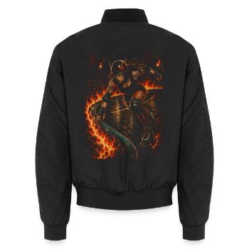 Roller Derby - Unisex Bomberjacke - Schwarz - Hinten - AI Model Male 185 light (185cm)