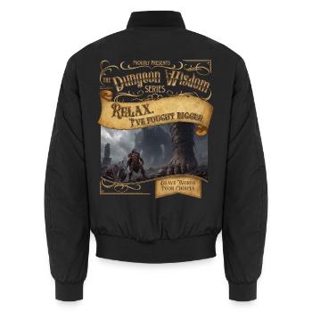 Ich habe größer gekämpft - Unisex Bomberjacke - Schwarz - Hinten - AI Model Male 185 light (185cm)