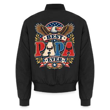 Bester Retro-Stil Arab Family Baba - Unisex Bomberjacke - Schwarz - Hinten - AI Model Male 185 light (185cm)