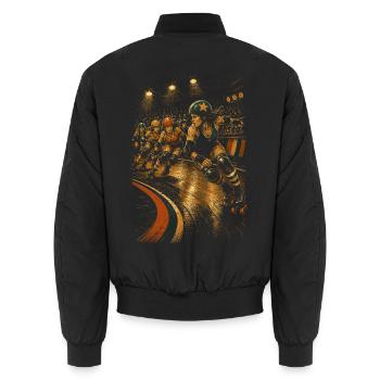 Roller Derby - Unisex Bomberjacke - Schwarz - Hinten - AI Model Male 185 light (185cm)