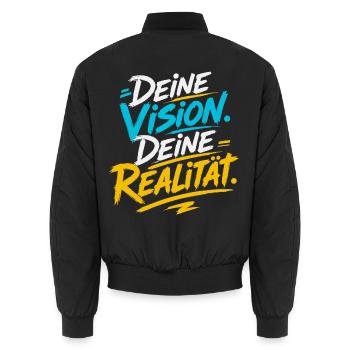 Deine Vision, Deine Realität - Unisex Bomberjacke - Schwarz - Hinten - AI Model Male 185 light (185cm)