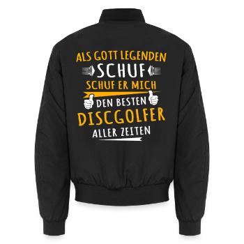 Discgolfer - Unisex Bomberjacke - Schwarz - Hinten - AI Model Male 185 light (185cm)