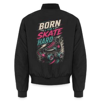 Roller Derby - Unisex Bomberjacke - Schwarz - Hinten - AI Model Male 185 light (185cm)