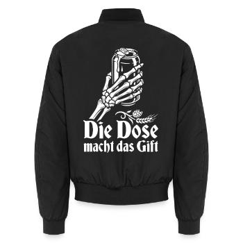 Bier - Die Dose macht das Gift | Wortspiel - Unisex Bomberjacke - Schwarz - Hinten - AI Model Male 185 light (185cm)
