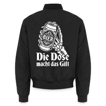 Bier - Die Dose macht das Gift | Wortspiel - Unisex Bomberjacke - Schwarz - Hinten - AI Model Male 185 light (185cm)